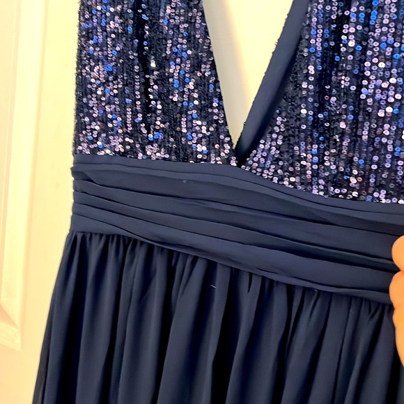 NWT Navy Blue Sequin Maxi Dress - Picture 6 of 11